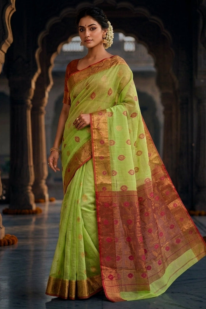 Suvarna Shobha Bengal Jamdani Saree