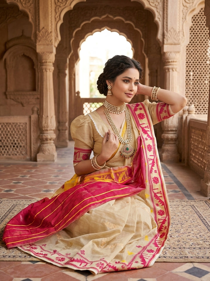ঐতিহ্য (Oitijhyo)  Ganga Jamuna Jamdani Saree