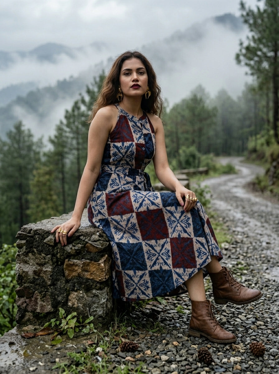 Zero-Waste Sustainable Long Handloom Dress