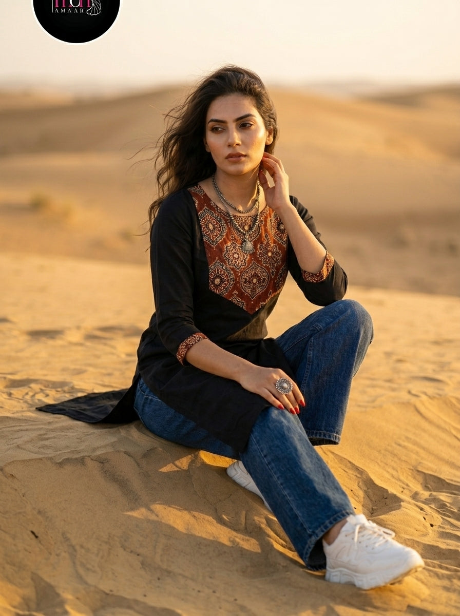 Slit & Style - Sustainable Hand Block Ajrakh Kurti