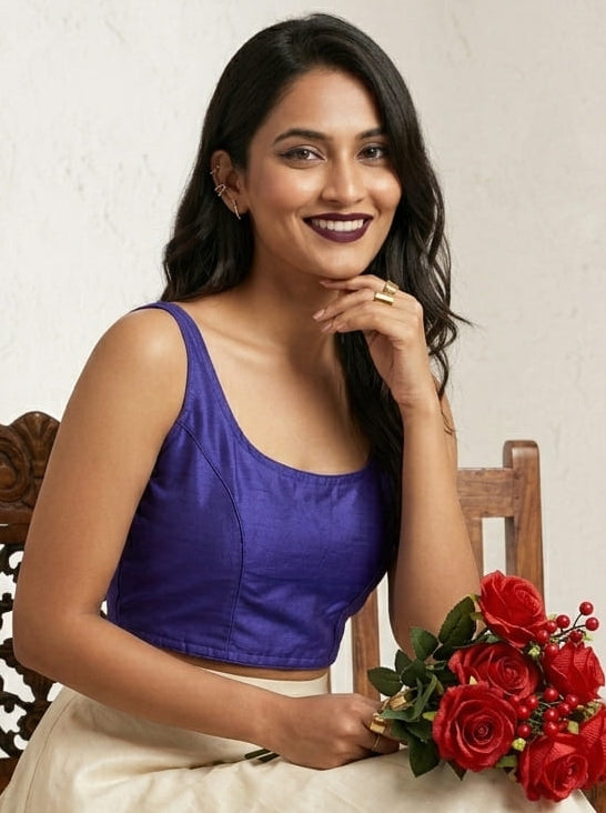 The Zara  Zara Blue Solid Colour Blouse