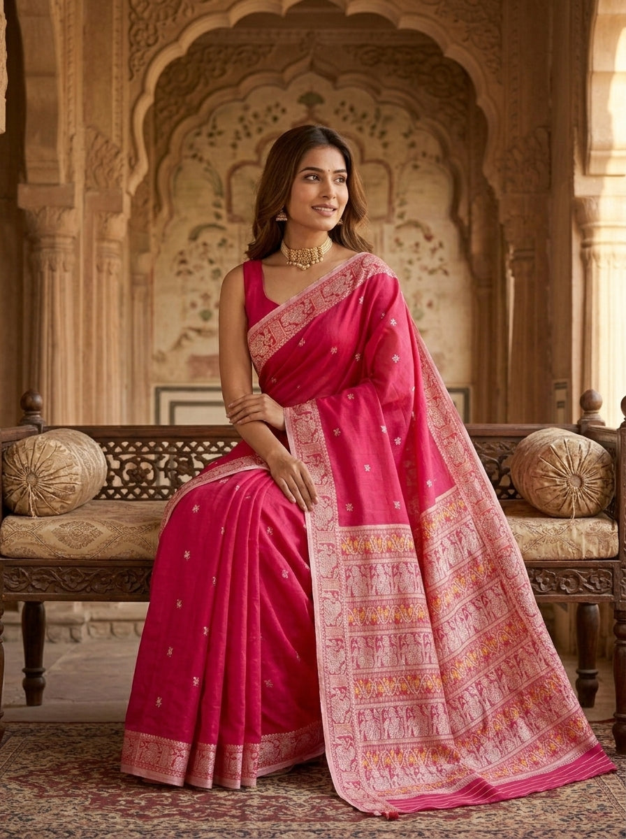 Ethereal Epics Cotton Baluchari Saree