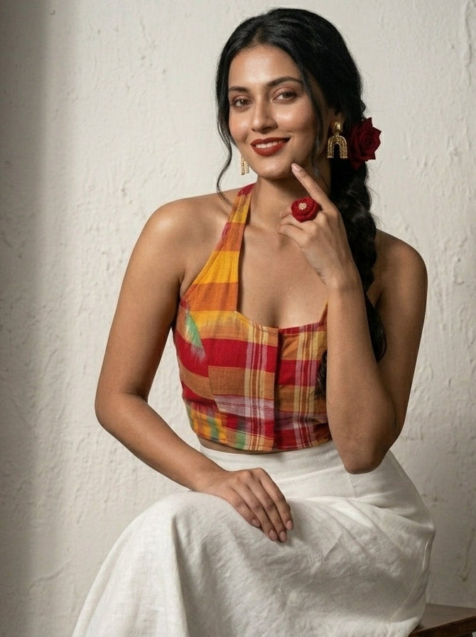 Summer Friendly Gamcha Blouse
