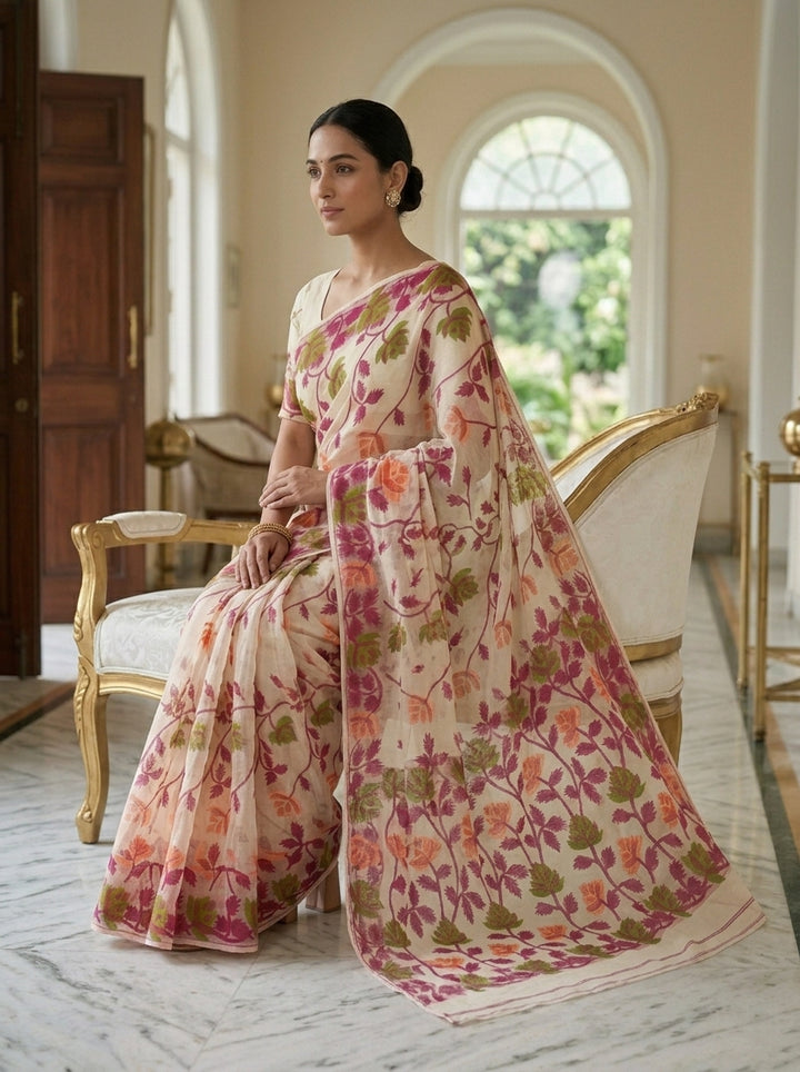 Sheser Kabita Dhakai Jamdani Saree