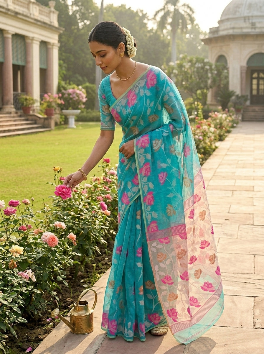 Sheser Kabita Dhakai Jamdani Saree