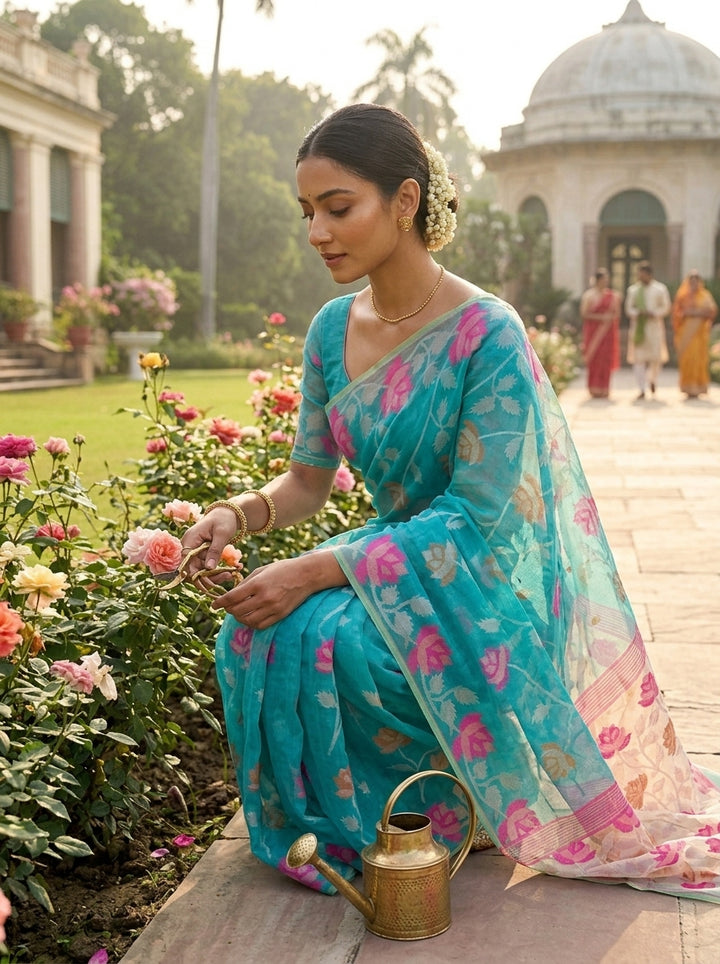 Sheser Kabita Dhakai Jamdani Saree