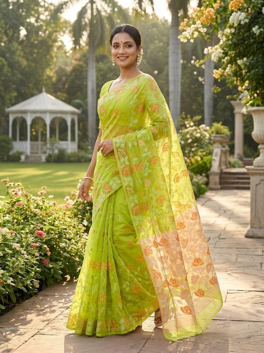Sheser Kabita Dhakai Jamdani Saree