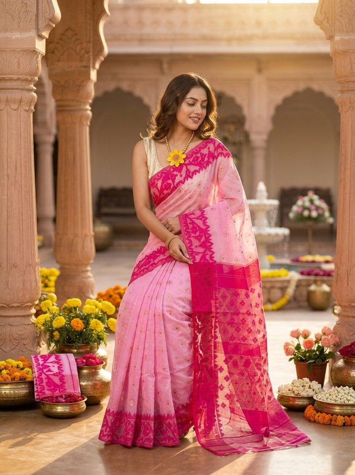 Golapi Golpo Bengal Jamdani Saree