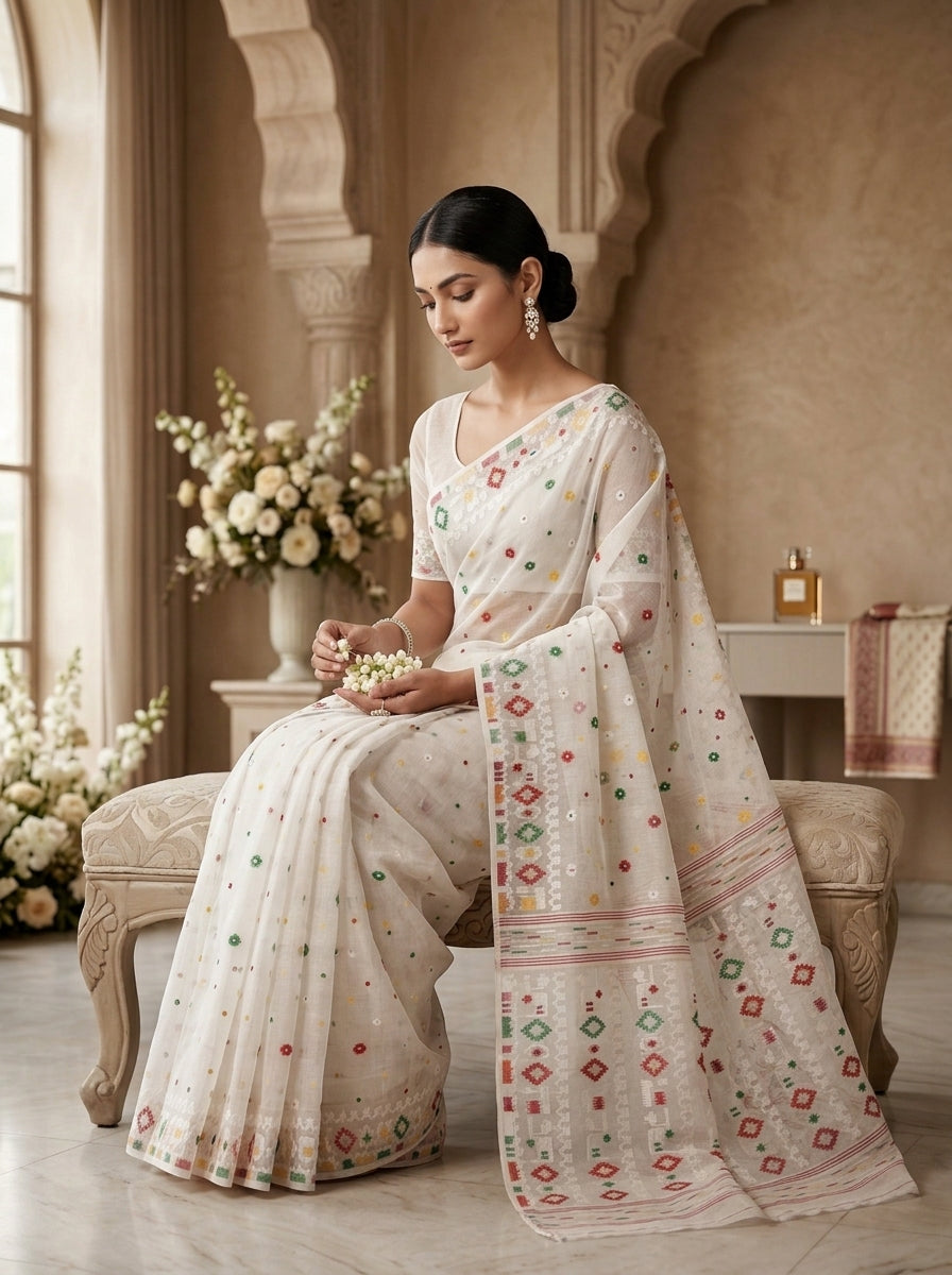 Moonloom Bengal Jamdani Saree