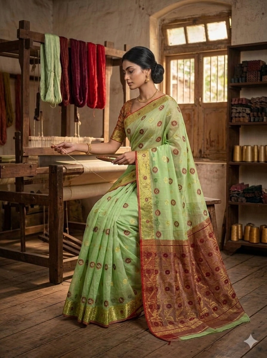 Suvarna Shobha Bengal Jamdani Saree