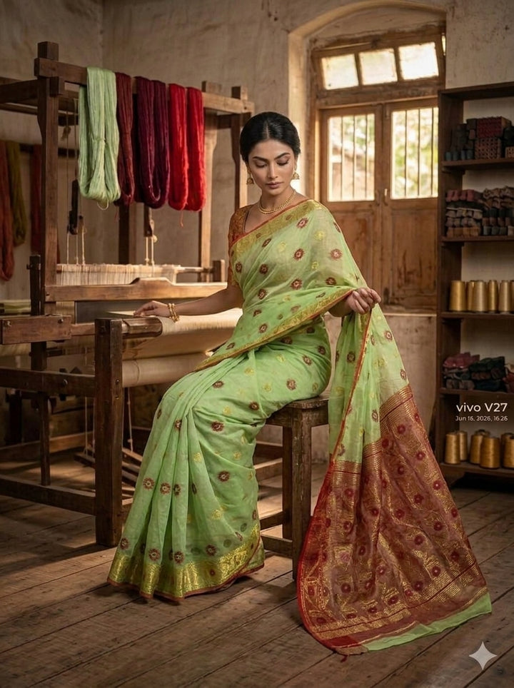 Suvarna Shobha Bengal Jamdani Saree