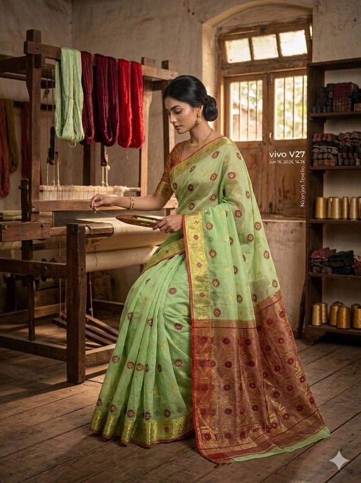 Suvarna Shobha Bengal Jamdani Saree