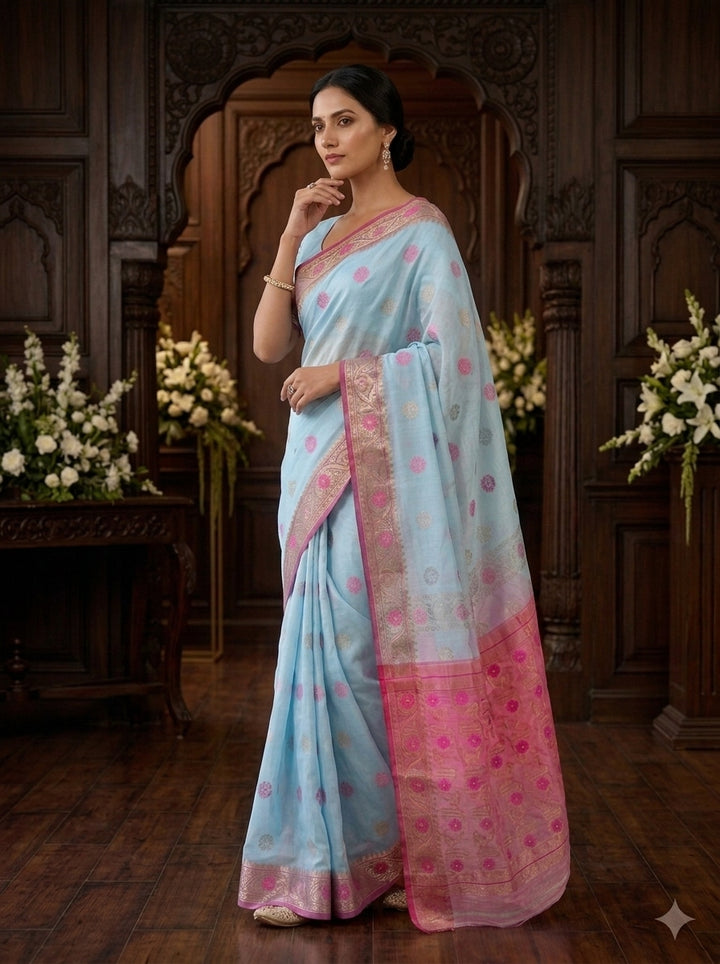 Suvarna Shobha Bengal Jamdani Saree