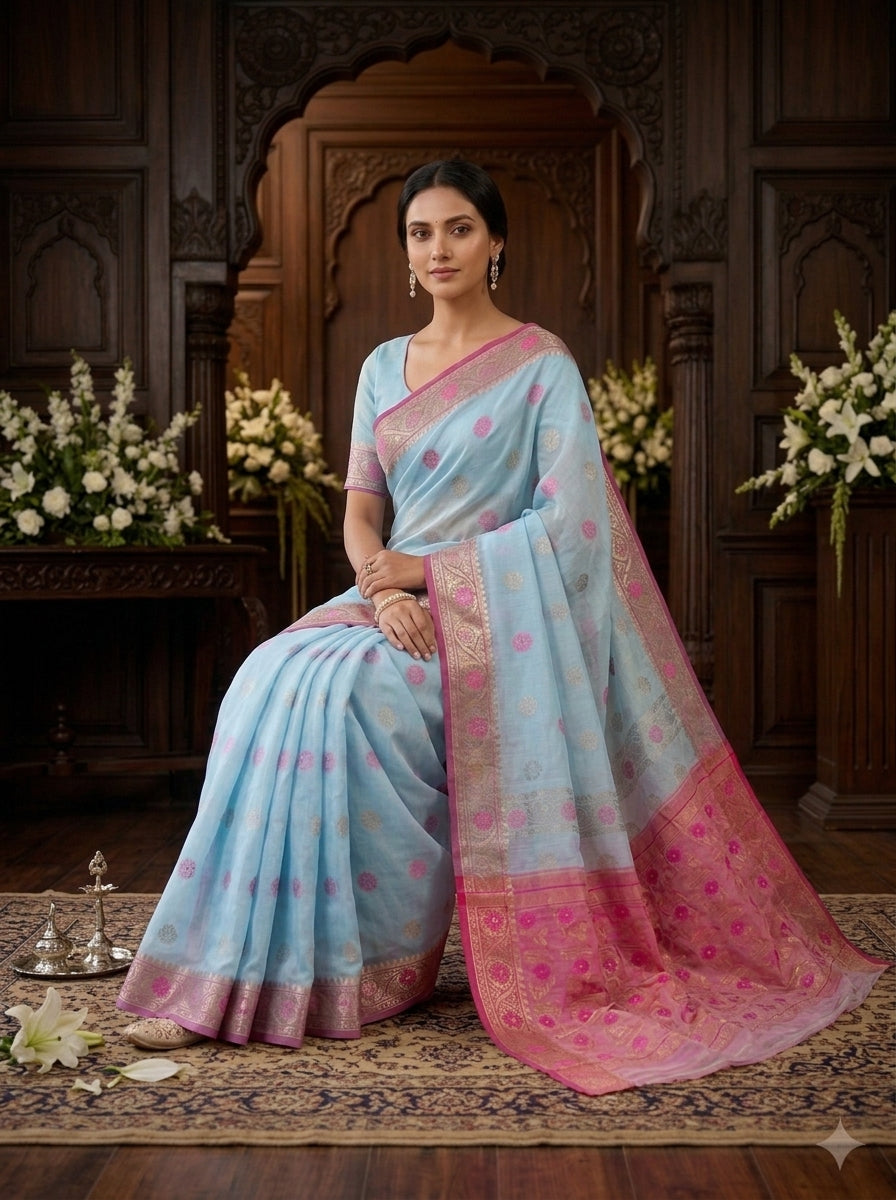 Suvarna Shobha Bengal Jamdani Saree