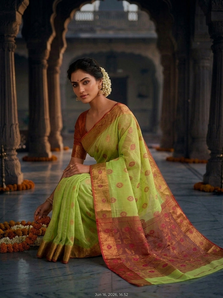 Suvarna Shobha Bengal Jamdani Saree
