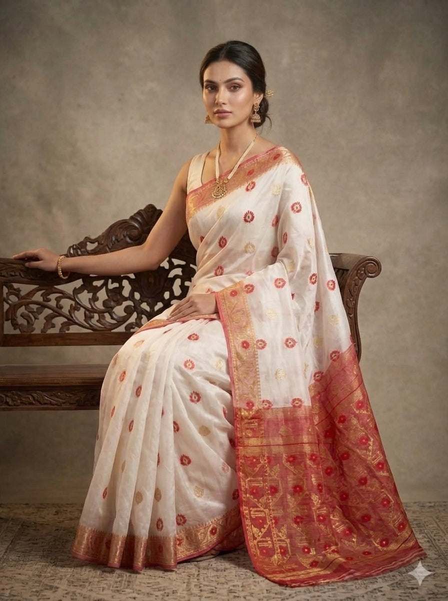 Suvarna Shobha Bengal Jamdani Saree