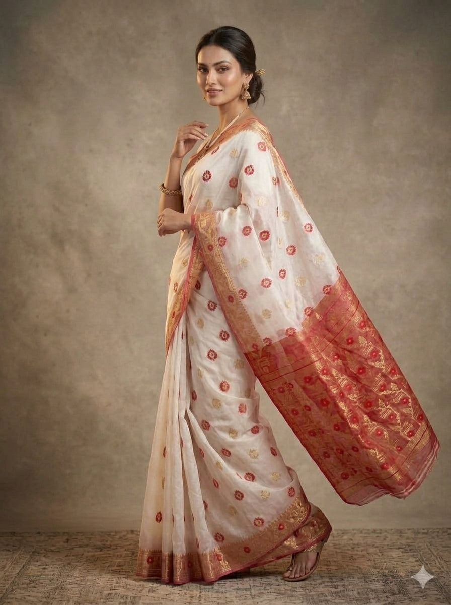 Suvarna Shobha Bengal Jamdani Saree