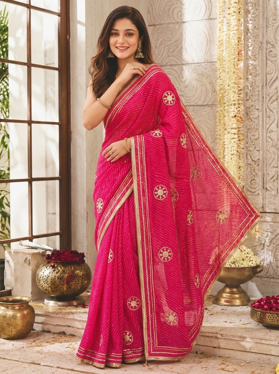 Mon Amaar Gulnaar Kaccha Gota Patti Saree