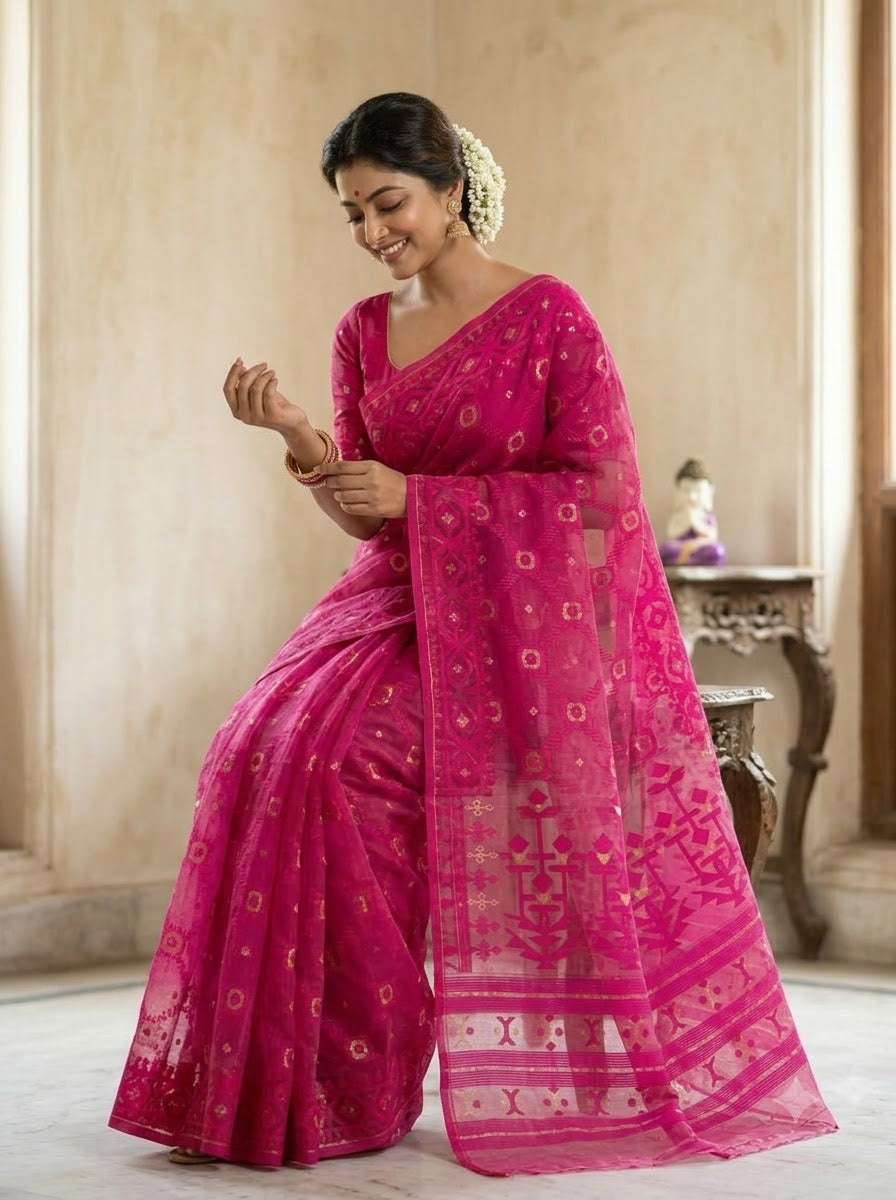 Pujar Shaj Bengal Jamdani Saree