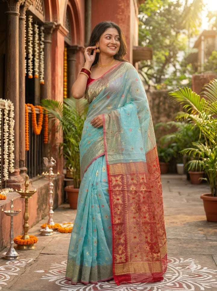 Bibhuti Dhakai Jamdani Saree