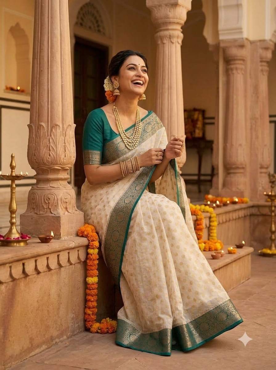 Deepavali Shringar- Banarasi Semi Georgette Soft Silk  Saree