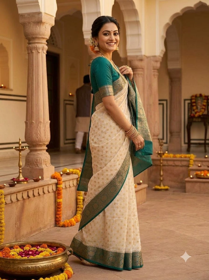 Deepavali Shringar- Banarasi Semi Georgette Soft Silk  Saree