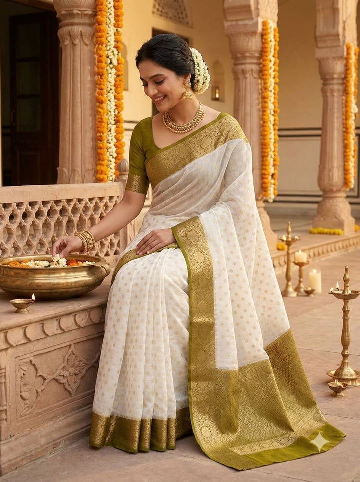 Deepavali Shringar- Banarasi Semi Georgette Soft Silk  Saree