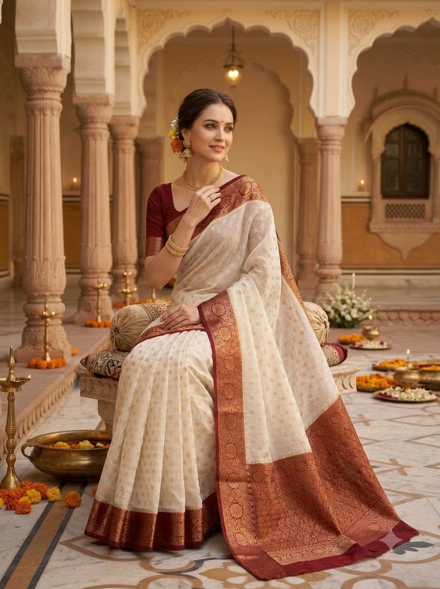Deepavali Shringar- Banarasi Semi Georgette Soft Silk  Saree