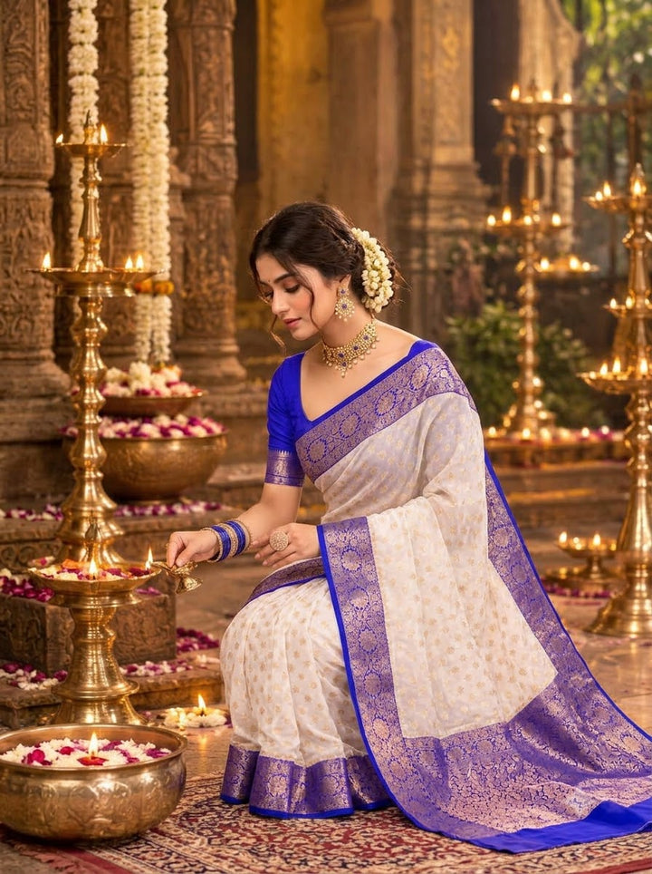 Deepavali Shringar- Banarasi Semi Georgette Soft Silk  Saree