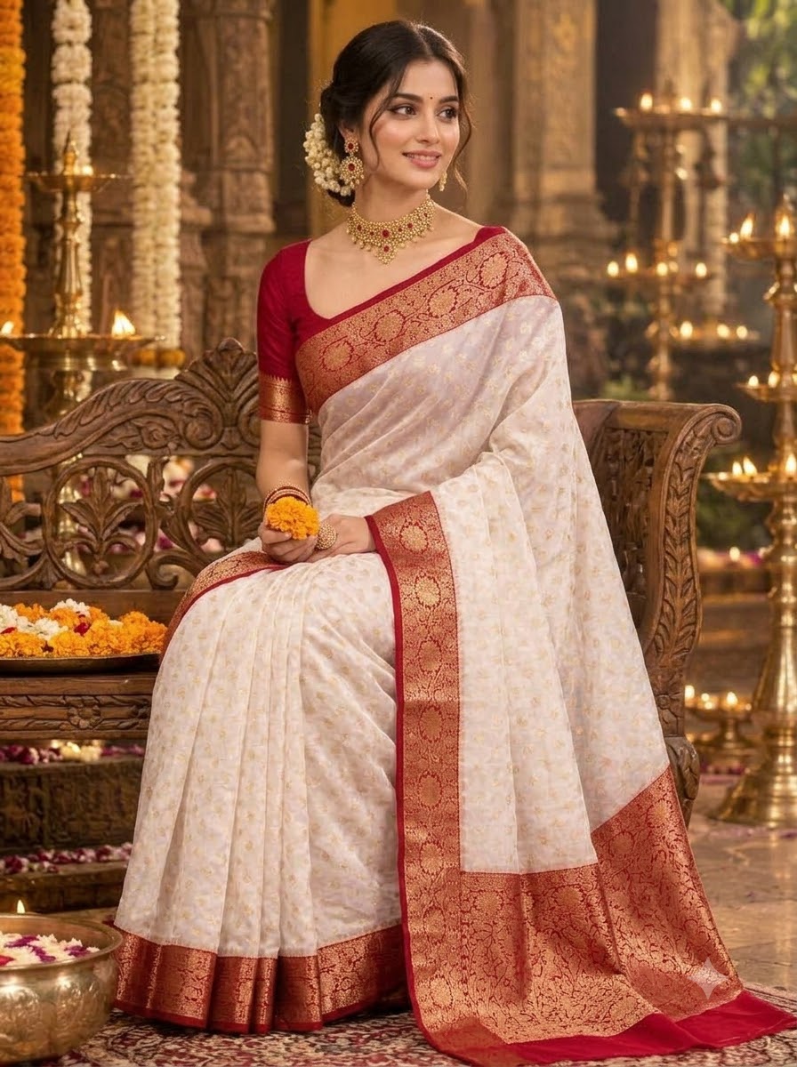 Deepavali Shringar- Banarasi Semi Georgette Soft Silk  Saree