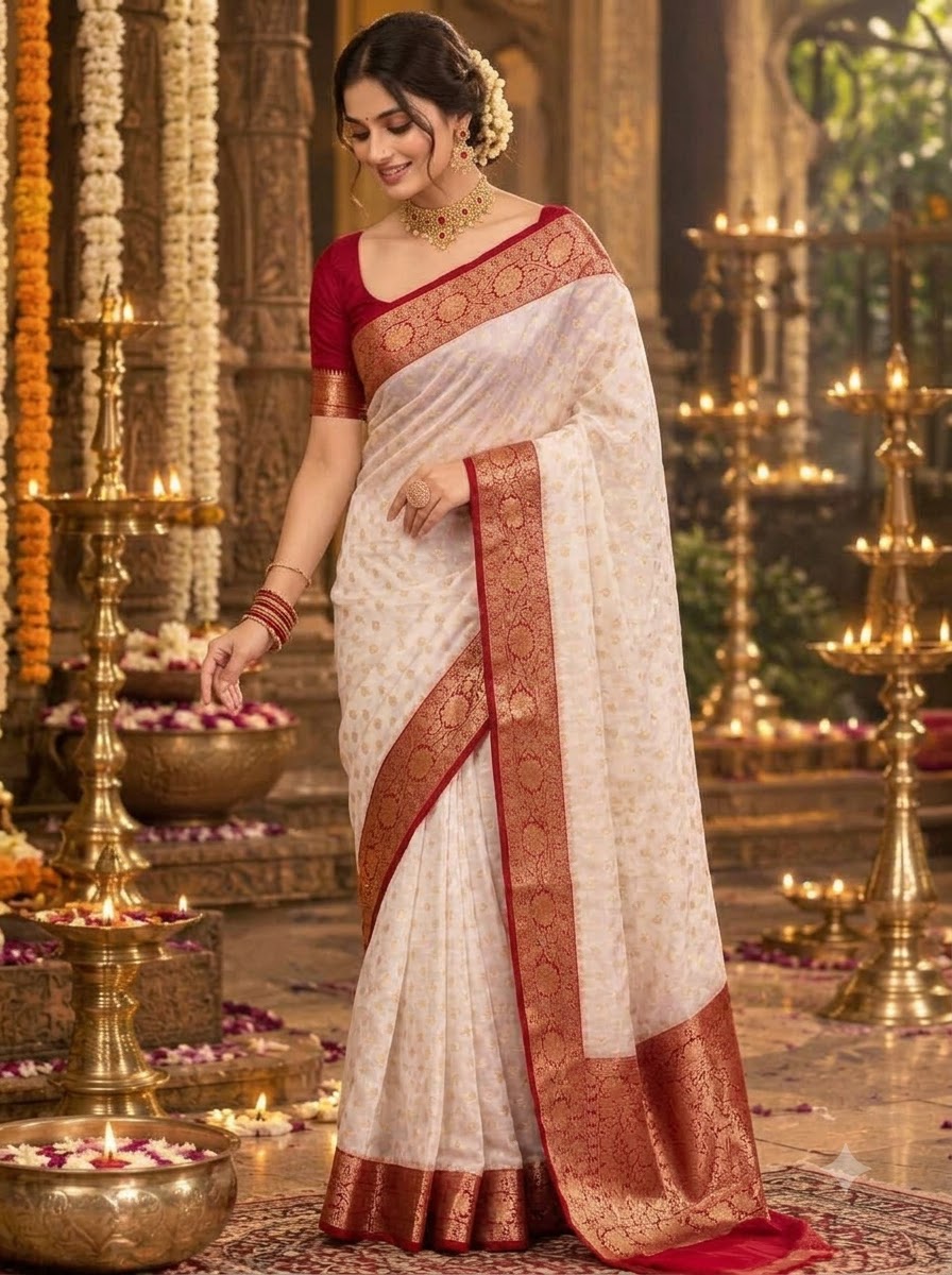 Deepavali Shringar- Banarasi Semi Georgette Soft Silk  Saree