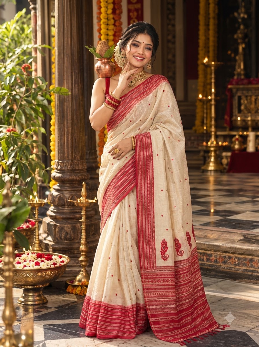 Heart Of Bengal - The Auspicious Tussar Saree