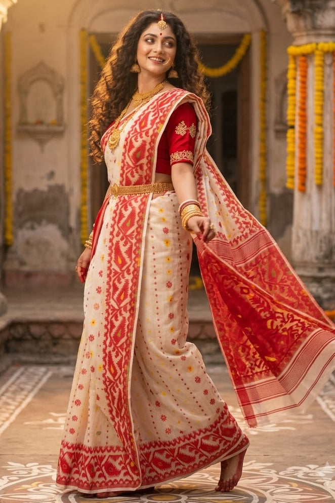Gouri’s Grace Jamdani Saree