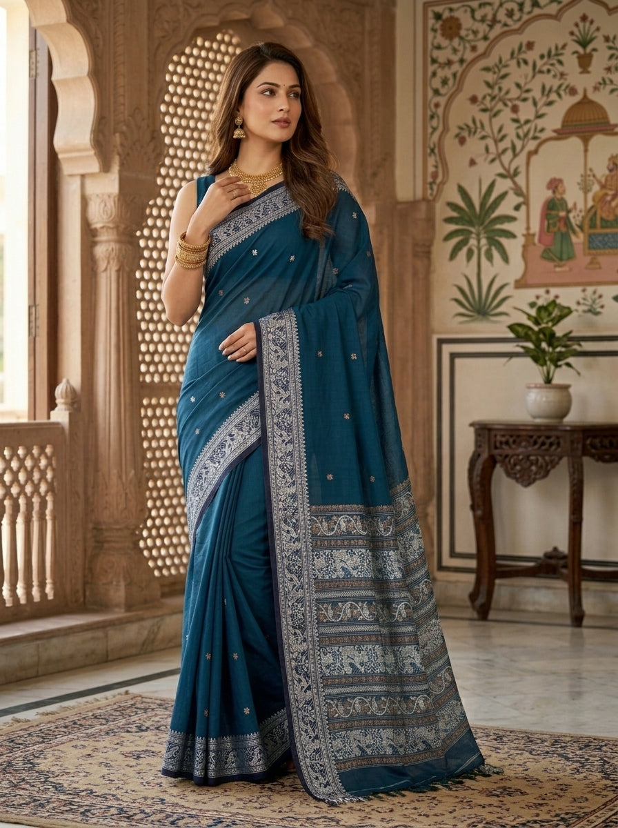 Ethereal Epics Cotton Baluchari Saree