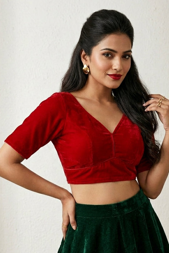 The Rosewood Velvet Designer Blouse