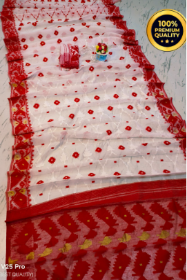Sindoor Khela Dhakai Jamdani Saree
