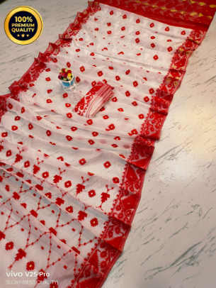 Sindoor Khela Dhakai Jamdani Saree