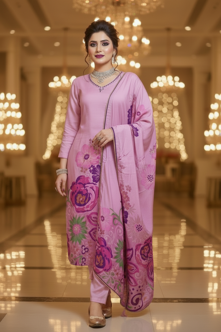 Naya Utsav -Pakistani Style Muslin Crepe Silk Kurti set