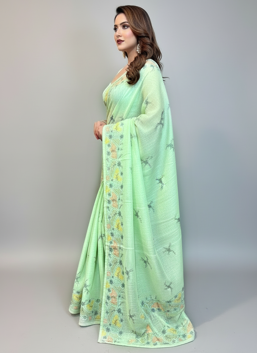 Flexing The Linen Saree