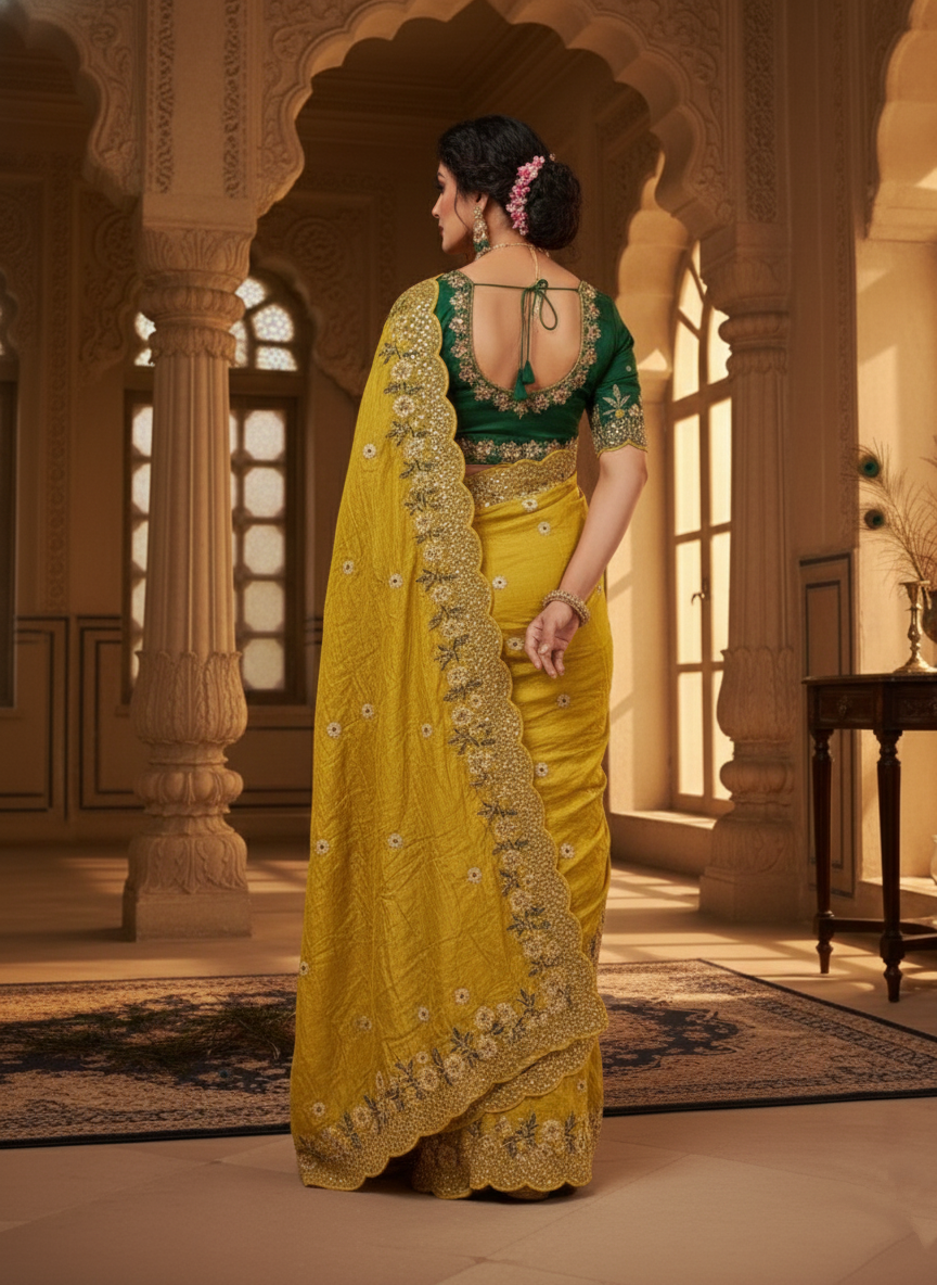 Sea Treasure Crush Silk Saree