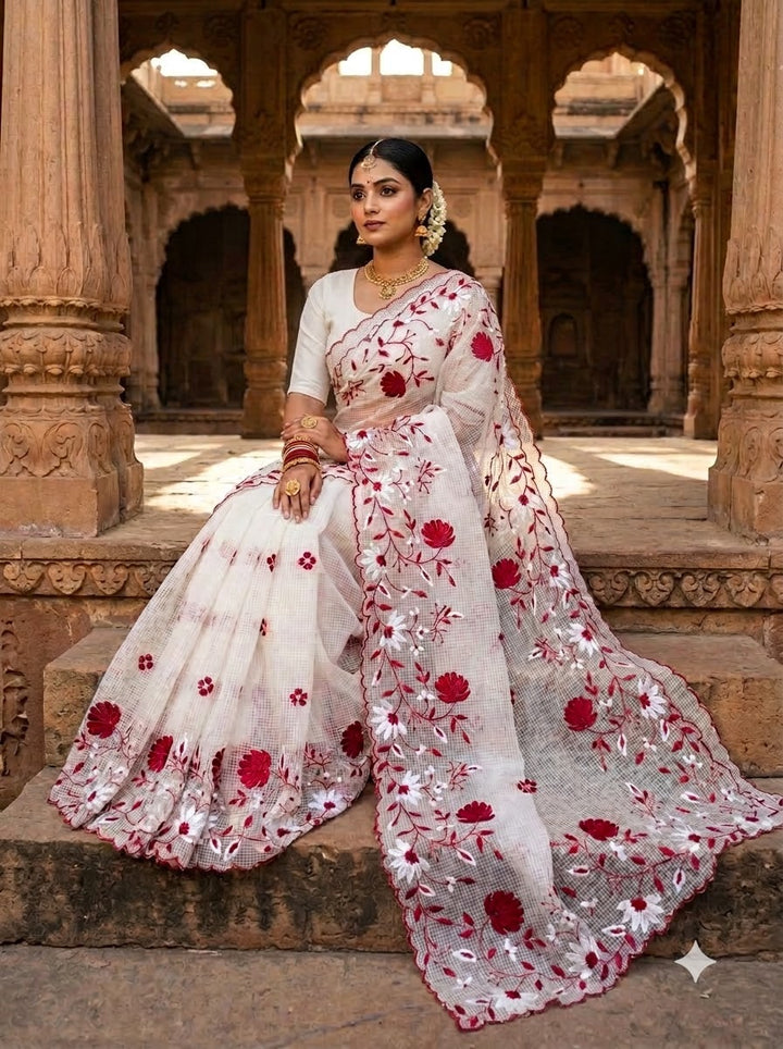 Chandramallika Kota Embroidered Saree