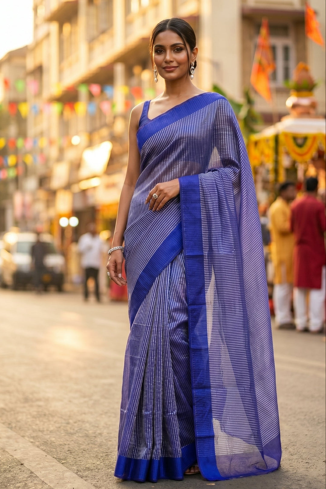 Stardust Eclipse Gold Tissue Banarasi Silk Saree