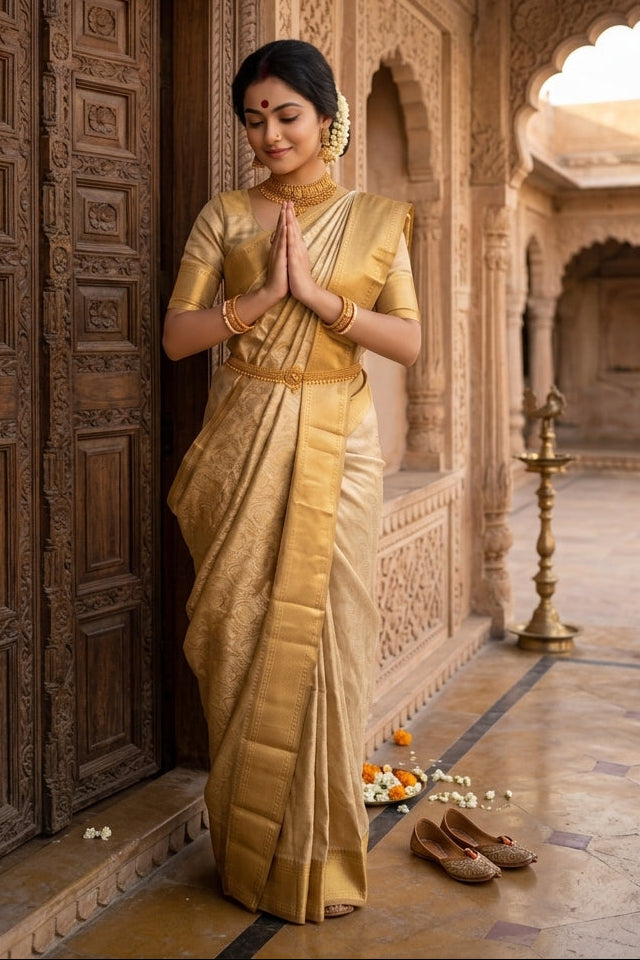 Sobhita Banarasi Copper Tissue Silk Saree