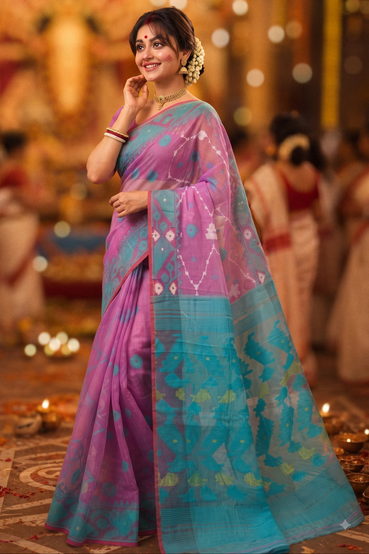 Kumudini | Karat Dhakai Jamdani Saree