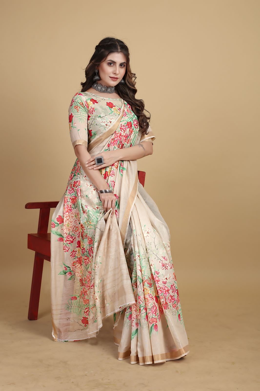 Meadow of Roses Fancy Chanderi Saree