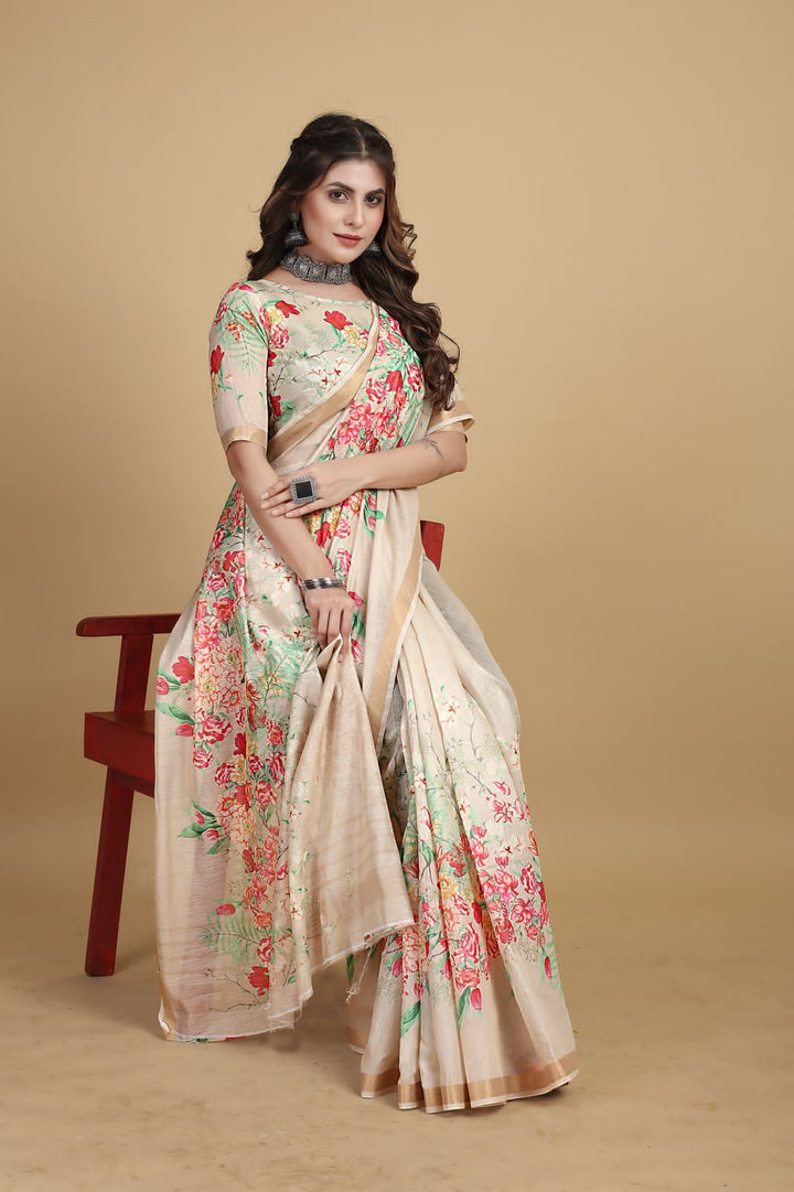 Meadow of Roses Fancy Chanderi Saree