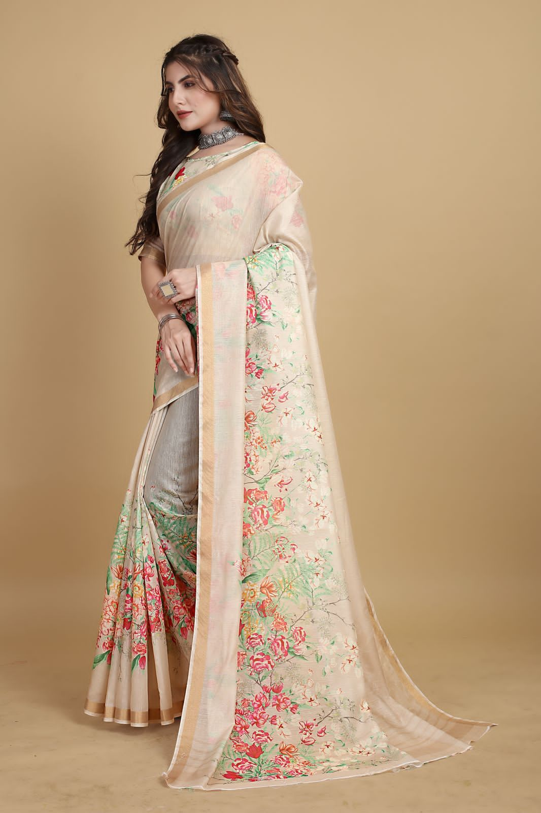 Meadow of Roses Fancy Chanderi Saree