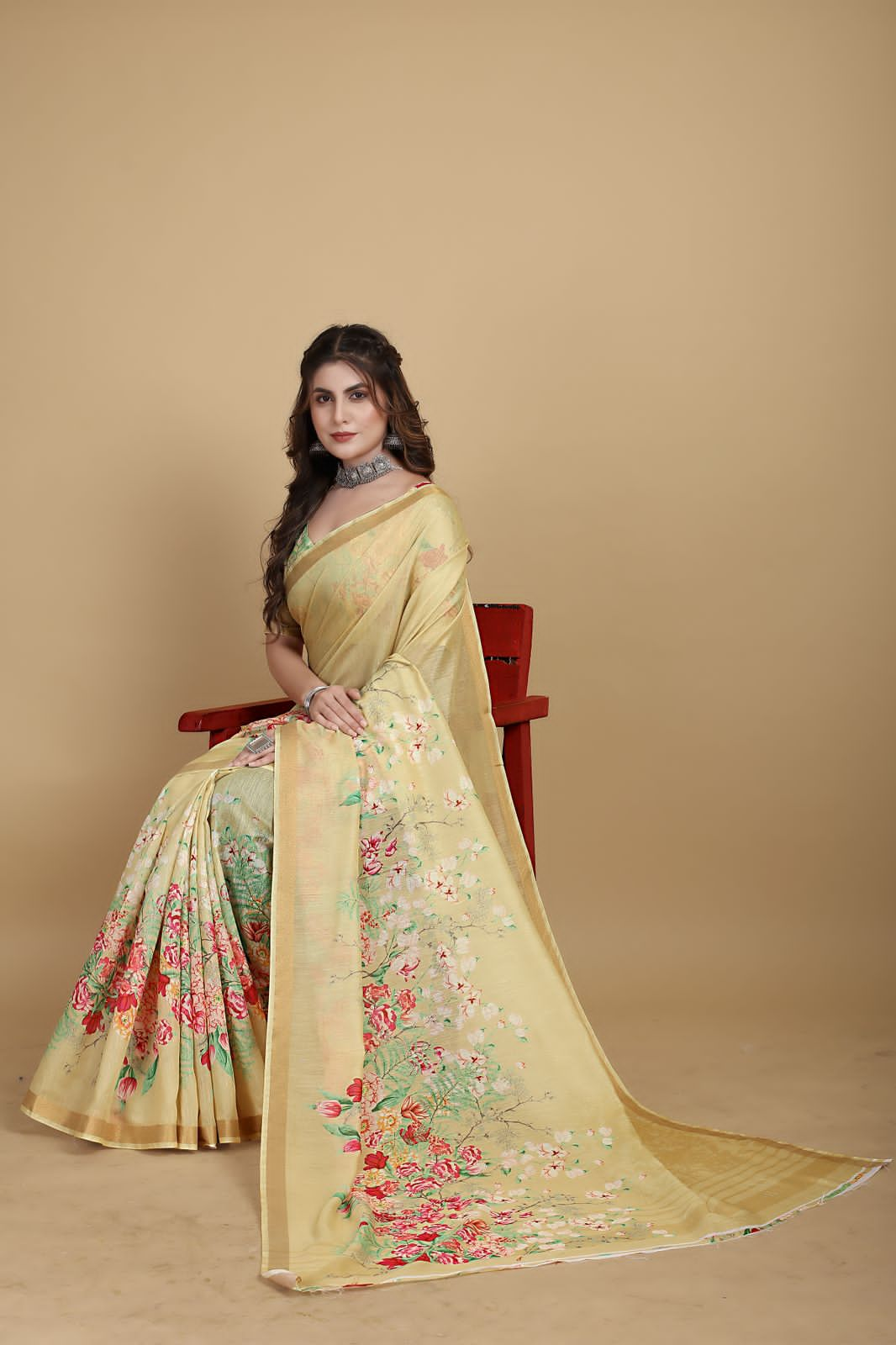 Meadow of Roses Fancy Chanderi Saree