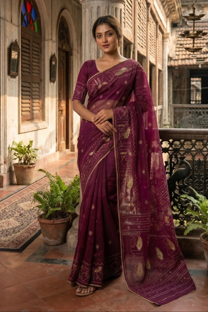Swarnalekha Dhakai Jamdani Saree