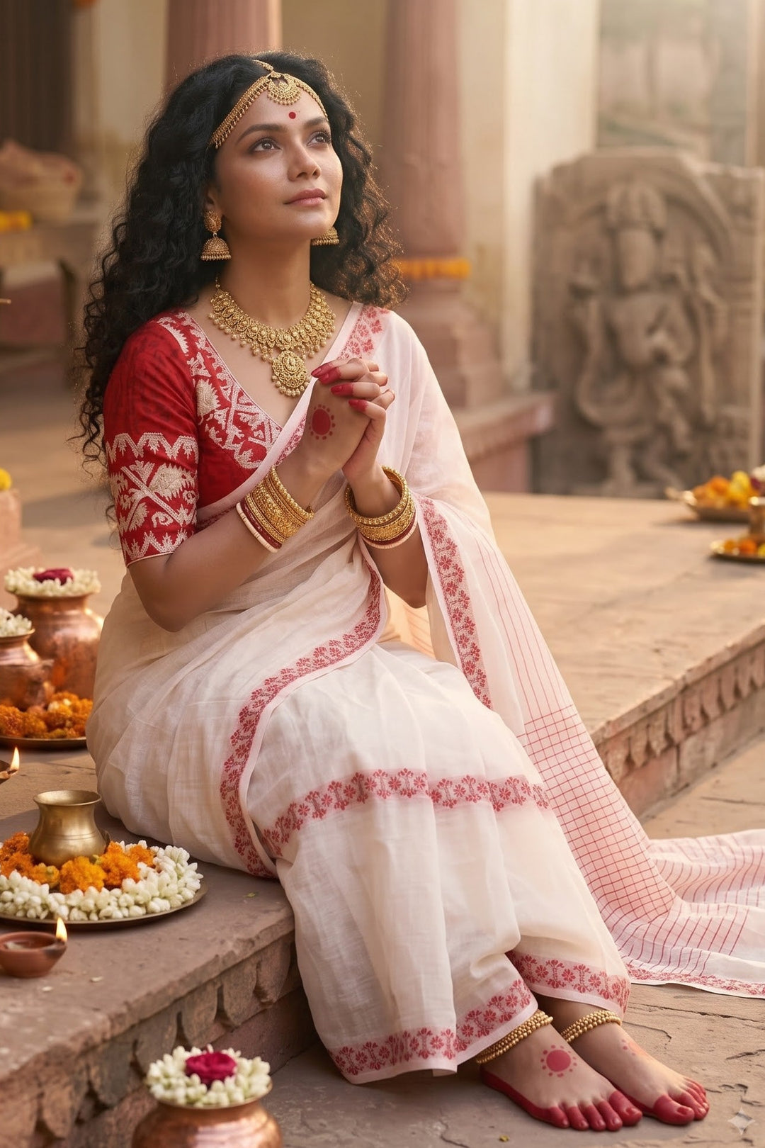 Love in Contrast - Exclusive Cotton Saree With Blouse (Combo -2)